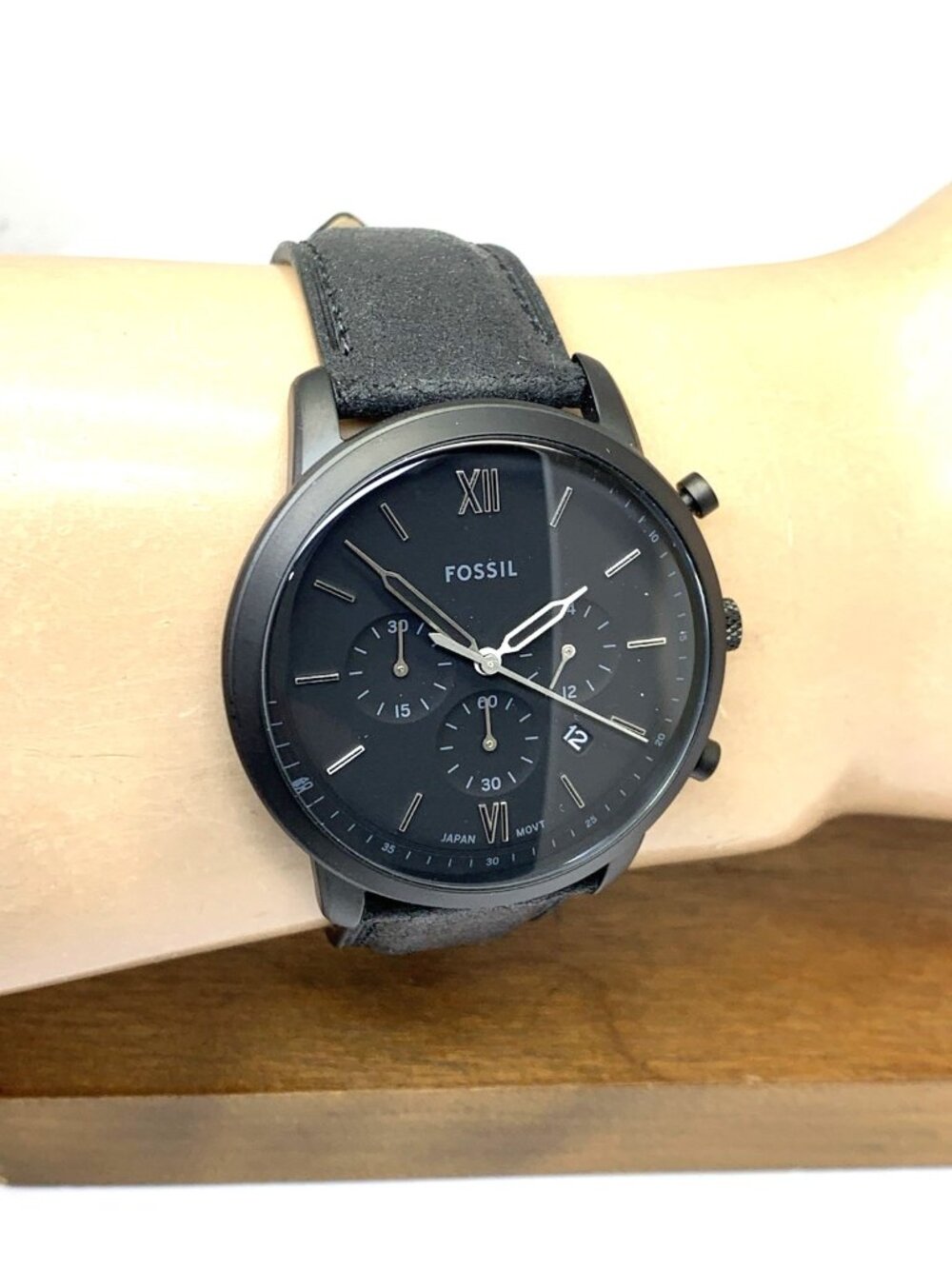 Fossil Men's Watch JR1354 Nate Quartz Chronograph Black Dial Leather Strap 50mm - Picture 11 of 14